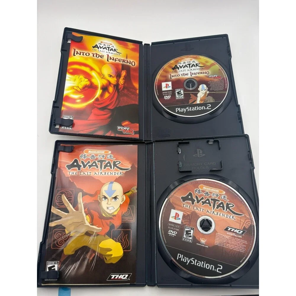 PS2 Avatar: The Last Airbender & ATLA Into The Inferno Sony PlayStation 2 CIB